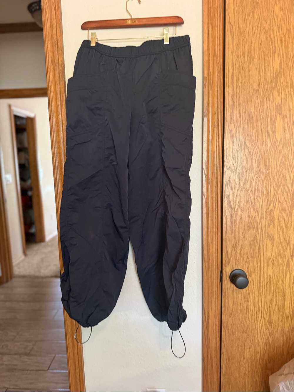 Free People Black Elastic Hem Track Pants